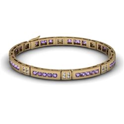 Tanzanite 2.56 ctw& Diamond Bracelet 14kt W OR Y Gold