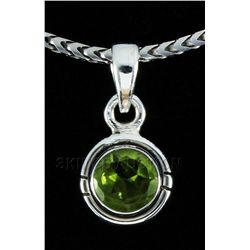 Natural Peridot 6.45ctw Bezel Design 0.925 Pendant