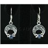 Image 1 : 0.54CT Cabochon Tanzanite Dangling .925 Earring 2.44g