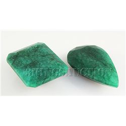 144.17ctw Faceted Loose Emerald Beryl Gemstone Lot of 2