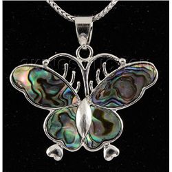 BUTTERFLY 8.16GRAMS MOTHER OF PEARL SILVER PENDANT