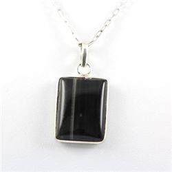 41.5ctw Stripped Onyx Silver Pendant