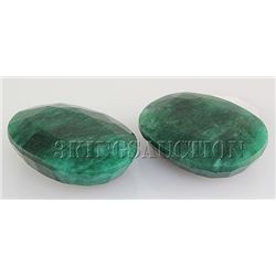 158.20ctw Faceted Loose Emerald Beryl Gemstone Lot of 2