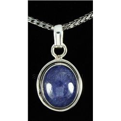 Cabochon Tanzanite 13.45ctw Bezel Design .925 Pendant