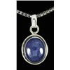 Image 1 : Cabochon Tanzanite 13.45ctw Bezel Design .925 Pendant
