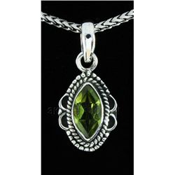 Natural Peridot 10.95ctw Antique Design .925 Pendant