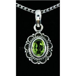 Natural Peridot 11.20ctw Antique Design 0.925 Pendant