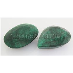 179.30ctw Faceted Loose Emerald Beryl Gemstone Lot of 2