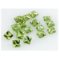 Peridot 5.67 ctw Loose Gemstone 4x4mm Princess Cut