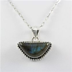 33.5ctw Blue Fire Silver Pendant