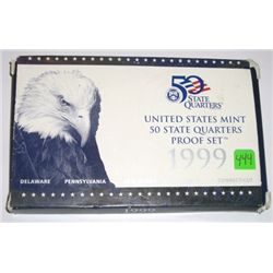 1999 50 STATES QUARTERS PROOF SET *DE/PA/NJ/GA & CT* SET CAME OUT OF SAFE!!
