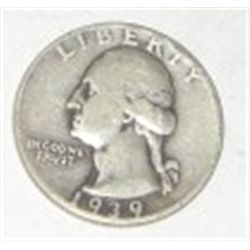 1939-D WASHINGTON SILVER QUARTER *RARE KEY DATE SILVER QUARTER!! QUARTER CAME OUT OF SAFE!!