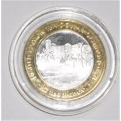 SILVER STRIKE .999 FINE SILVER $10 CASINO GAMING COIN *CASABLANCA-MESQUITE,NV* COIN WEIGHS 1.34ozs!!