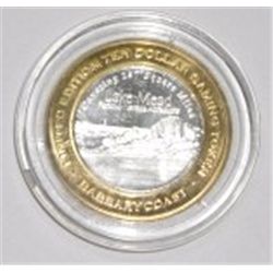 SILVER STRIKE .999 FINE SILVER $10 CASINO GAMING COIN *LAKE MEAD-BARBARY COAST* COIN WEIGHS 1.34ozs!
