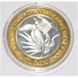 SILVER STRIKE .999 FINE SILVER $10 CASINO GAMING COIN *ALANTIS CASINO-RENO,NV* COIN WEIGHS 1.34ozs!!