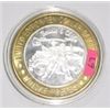 SILVER STRIKE .999 FINE SILVER $10 CASINO GAMING COIN *WHISKEY PETES/BARNIE & CLYDE* WEIGHS 1.34ozs!