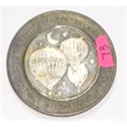 SILVER STRIKE .999 FINE SILVER $10 CASINO GAMING COIN *1999 RENO/TAHOE AIRPORT* COIN WEIGHS 1.34ozs!
