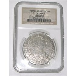 SHIPWRECK CERTIFIED 1783MO FF MEXICO 8 REALES SILVER *EL CAZADOR *EXTREMELY RARE CERTIFIED BY NGC*!!