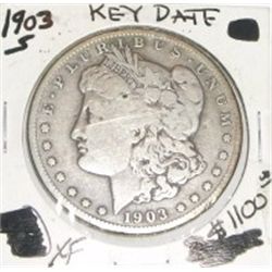 1903-S MORGAN SILVER DOLLAR RED BOOK VALUE IS $1100.00 *EXTREMELY RARE KEY DATE EXTRA FINE GRADE*!!