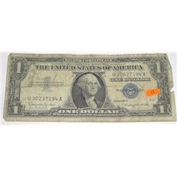 1957 SERIES B $1 SILVER CERTIFICATE SERIAL #U30237194A *NICE EARLY U.S. BILL!!
