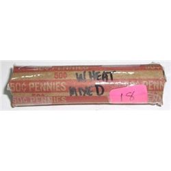 ROLL OF WHEAT PENNIES 50 TOTAL *UNSEARCHED MIXED DATES & GRADES* ROLL CAME OUT OF SAFE!!