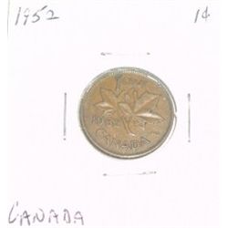 1952 CANADIAN 1 CENT PENNY *PLEASE LOOK AT PICTIRE TO DETERMINE GRADE*!!