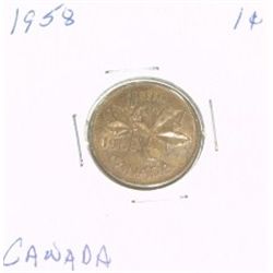 1958 CANADIAN 1 CENT PENNY *PLEASE LOOK AT PICTIRE TO DETERMINE GRADE*!!