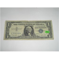 1957 SERIES B $1 SILVER CERTIFICATE SERIAL #X75992889A *NICE EARLY U.S. BILL!!