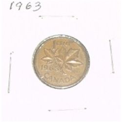 1963 CANADIAN 1 CENT PENNY *PLEASE LOOK AT PICTURE TO DETERMINE GRADE*!!