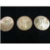 Image 1 : THREE .999 PURE SILVER ONE TROY OZ AMERICAN EAGLES
