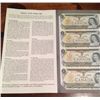 Image 1 : 1954 Canada 4 Pc Uncut $1 Bill Sheet