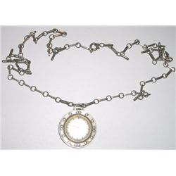 VINTAGE HELVETIA COIN WATCH NECLACE *SARCAR GENEVE* NICE CONDITION!!