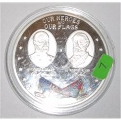 CIVIL WAR SEQUICENTENNOAL LARGE COIN *OUR HEROES & FLAGS* ULYSSES S. GRANT/ROBERT E. LEE MINT COND!!