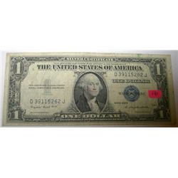 1935 SERIES G $1 SILVER CERTIFICATE BILL SERIAL #D39115262J *NICE EARLY U.S. BILL*!!