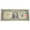 Image 1 : 1957 SERIES B $1 SILVER CERTIFICATE BILL SERIAL #U36149142A *NICE EARLY U.S. BILL*!!