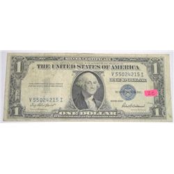 1935 SERIES F $1 SILVER CERTIFICATE BILL SERIAL #V55024215I *NICE EARLY U.S. BILL*!!
