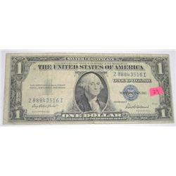 1935 SERIES F $1 SILVER CERTIFICATE BILL SERIAL #Z88843516I *RARE 3 8'S SERIAL/NICE EARLY U.S. BILL*