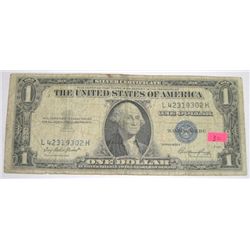 1935 SERIES E $1 SILVER CERTIFICATE BILL SERIAL #L42319302H *NICE EARLY U.S. BILL*!!