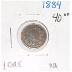 1884 1 ORE COIN WORLD BOOK VALUE IS $40.00 *RARE AU HIGH GRADE*!!