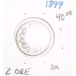 1899 2 ORE COIN WORLD BOOK VALUE IS $40.00 *RARE AU HIGH GRADE*!!