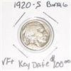 1920-S BUFFALO NICKEL RED BOOK VALUE IS $100.00 *RARE KEY DATE VERY FINE+ NICE EARLY 5 CENT*!!