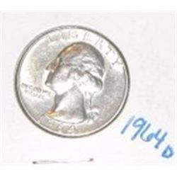 1964-D SILVER WASHINGTON QUARTER *NICE 90% SILVER QUARTER*!!