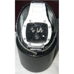 LANDOUX WATCH WITH AUTHENTIC 8 DIAMONDS & CERAMIC BAND ESTIMATED VALUE IS $4500.00!!