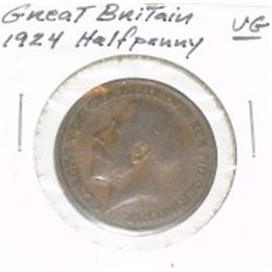1924 GREAT BRITAIN HALF PENNY *VERY GOOD GRADE*!!