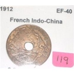 1912 FRENCH INDO-CHINA 1 CENT *RARE HARD TO FIND EXTRA FINE GRADE*!!
