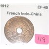 1912 FRENCH INDO-CHINA 1 CENT *RARE HARD TO FIND EXTRA FINE GRADE*!!
