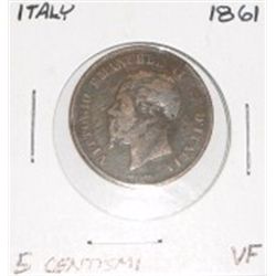 1861 ITALY 5 CENTISMI *VERY RARE EARLY VERY FINE GRADE*!!