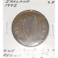 1942 IRELAND ONE PENNY *RARE EXTRA FINE GRADE*!!