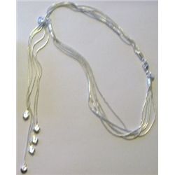 STERLING SILVER MULTI-STRAND HEART NECKLACE WITH STAMPED *925* WEIGHS .80ozs!!