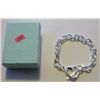 STERLING SILVER HEART BRACELT STAMPED *925* BRACELET WEIGHS .80ozs!!